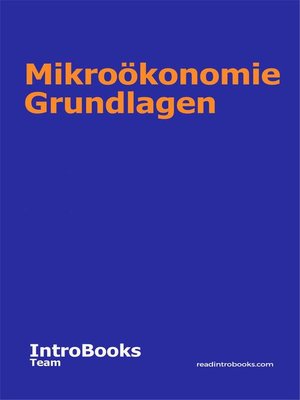 cover image of Mikroökonomie Grundlagen